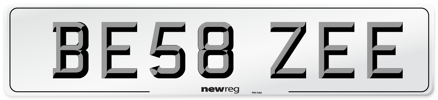 BE58 ZEE Number Plate from New Reg